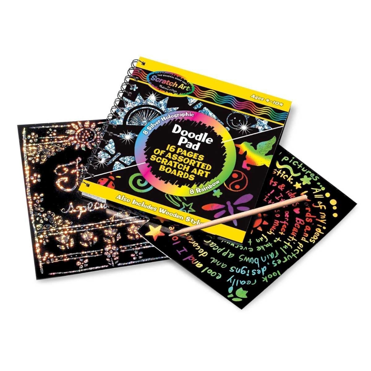 Melissa & Doug 16-Pages Scratch Art Doodle Pad Set Unisex, 3-4 Years