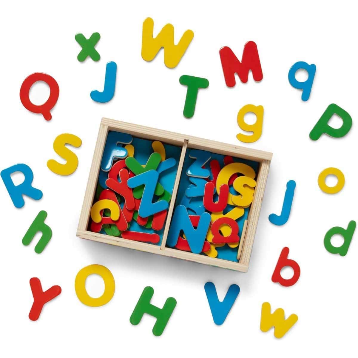 Melissa & Doug 52-Piece Wooden Alphabet Magnets Set Unisex, 3-4 Years