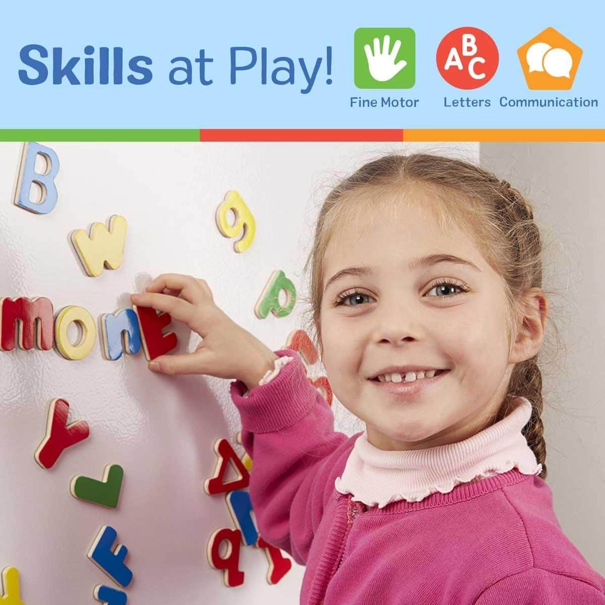 Melissa & Doug 52-Piece Wooden Alphabet Magnets Set Unisex, 3-4 Years