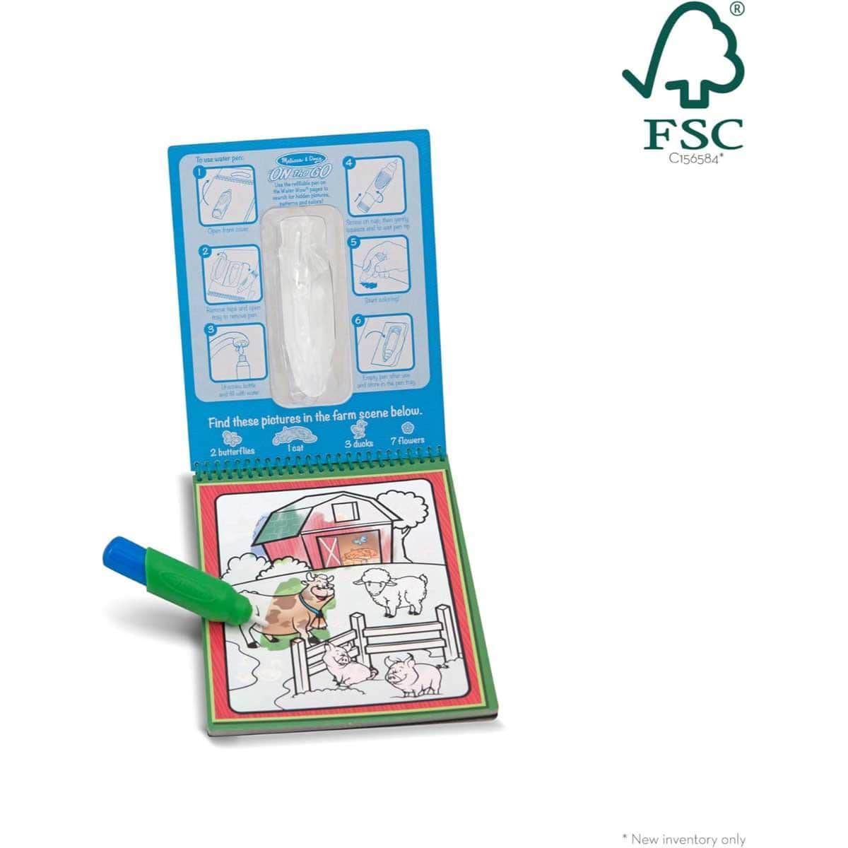 Melissa & Doug Animals Reusable Water-Reveal Activity Pad Unisex, 3-4 Years