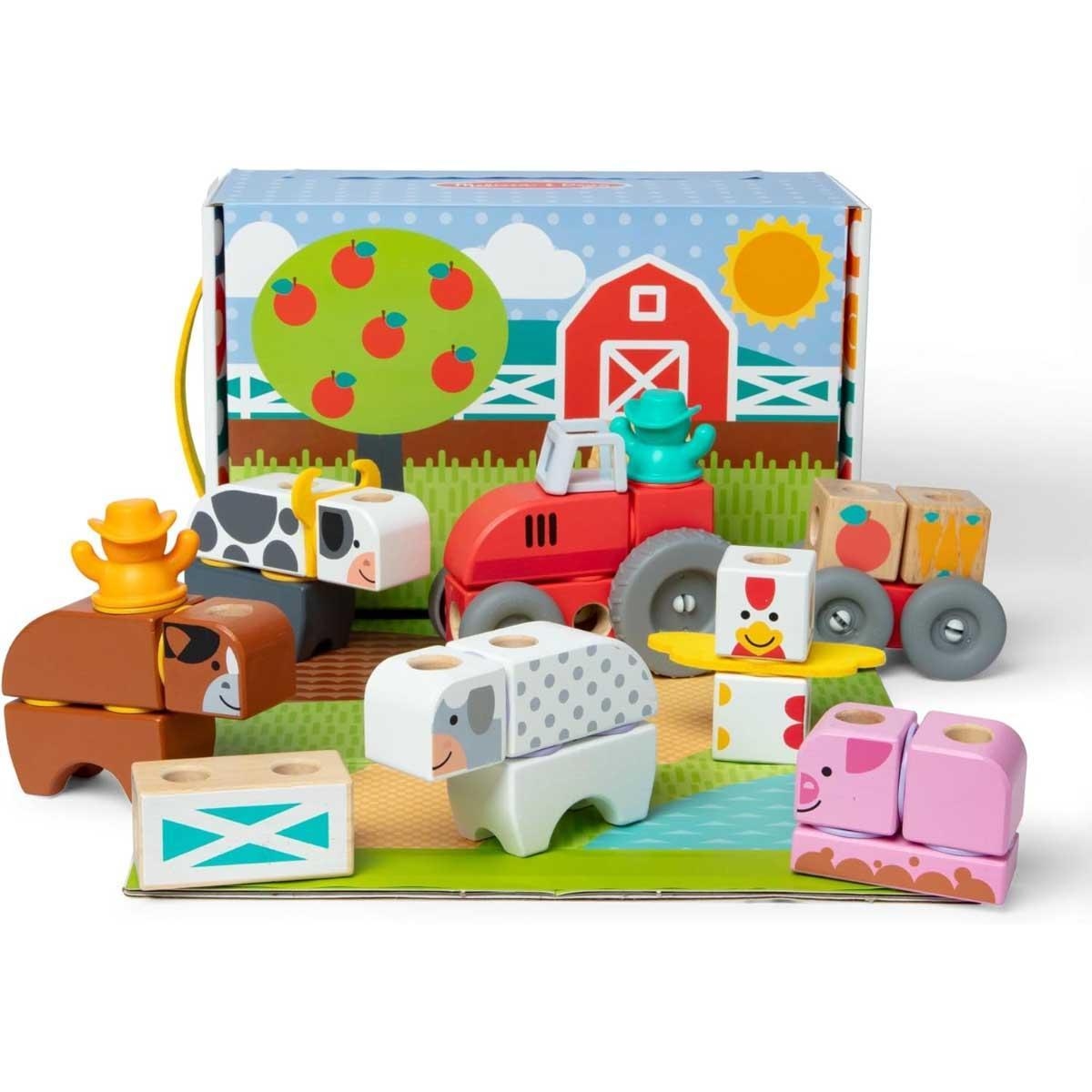Melissa & Doug Blockables Farm Snap & Play Toy Set Unisex, 3-4 Years