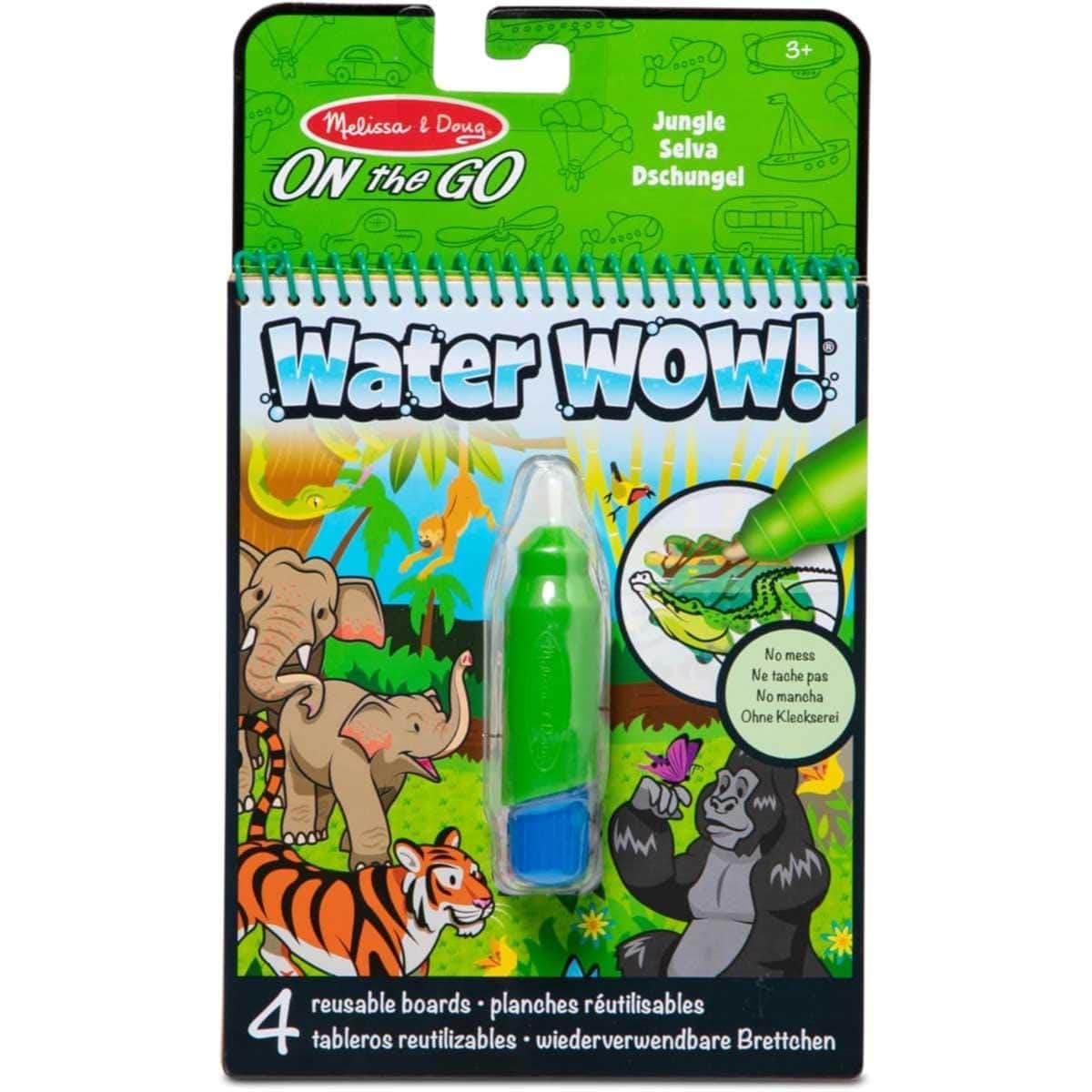 Melissa & Doug Jungle Reusable Water-Reveal Coloring Activity Pad Travel Toy Unisex, 3-4 Years
