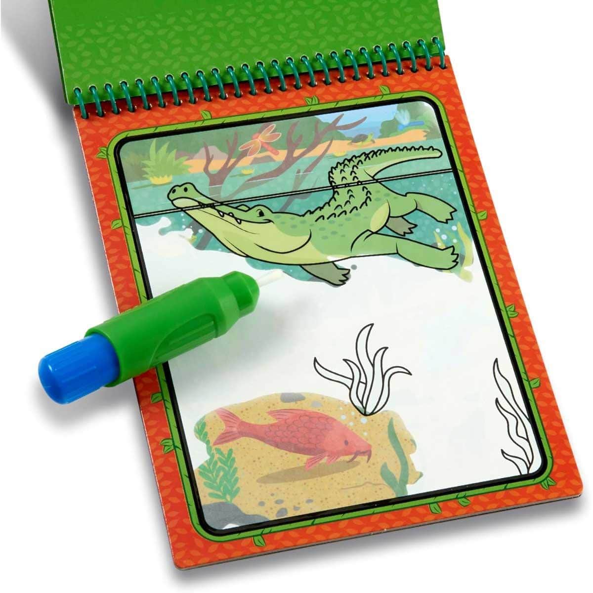 Melissa & Doug Jungle Reusable Water-Reveal Coloring Activity Pad Travel Toy Unisex, 3-4 Years