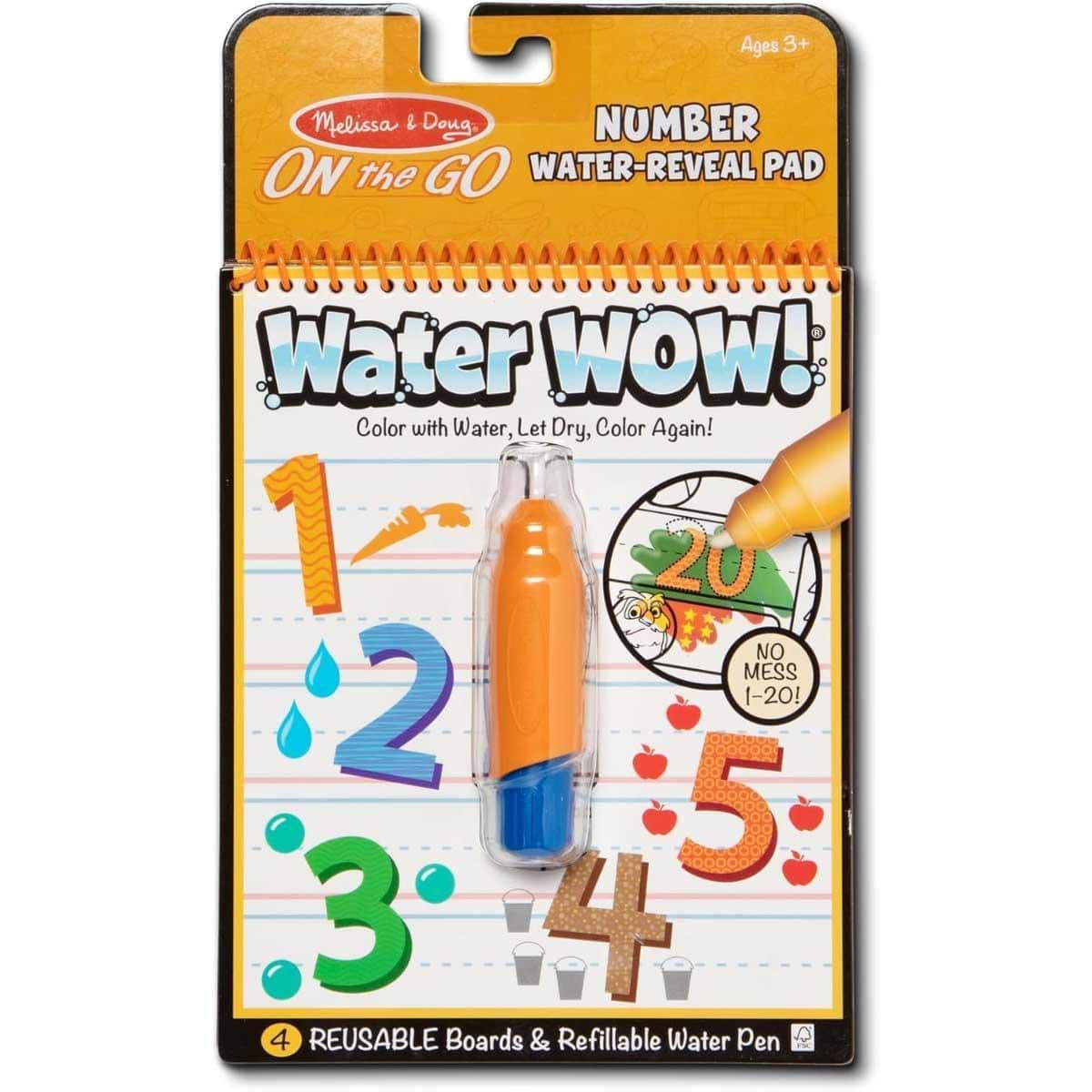 Melissa & Doug Numbers Reusable Water-Reveal Activity Pad Unisex, 3-4 Years