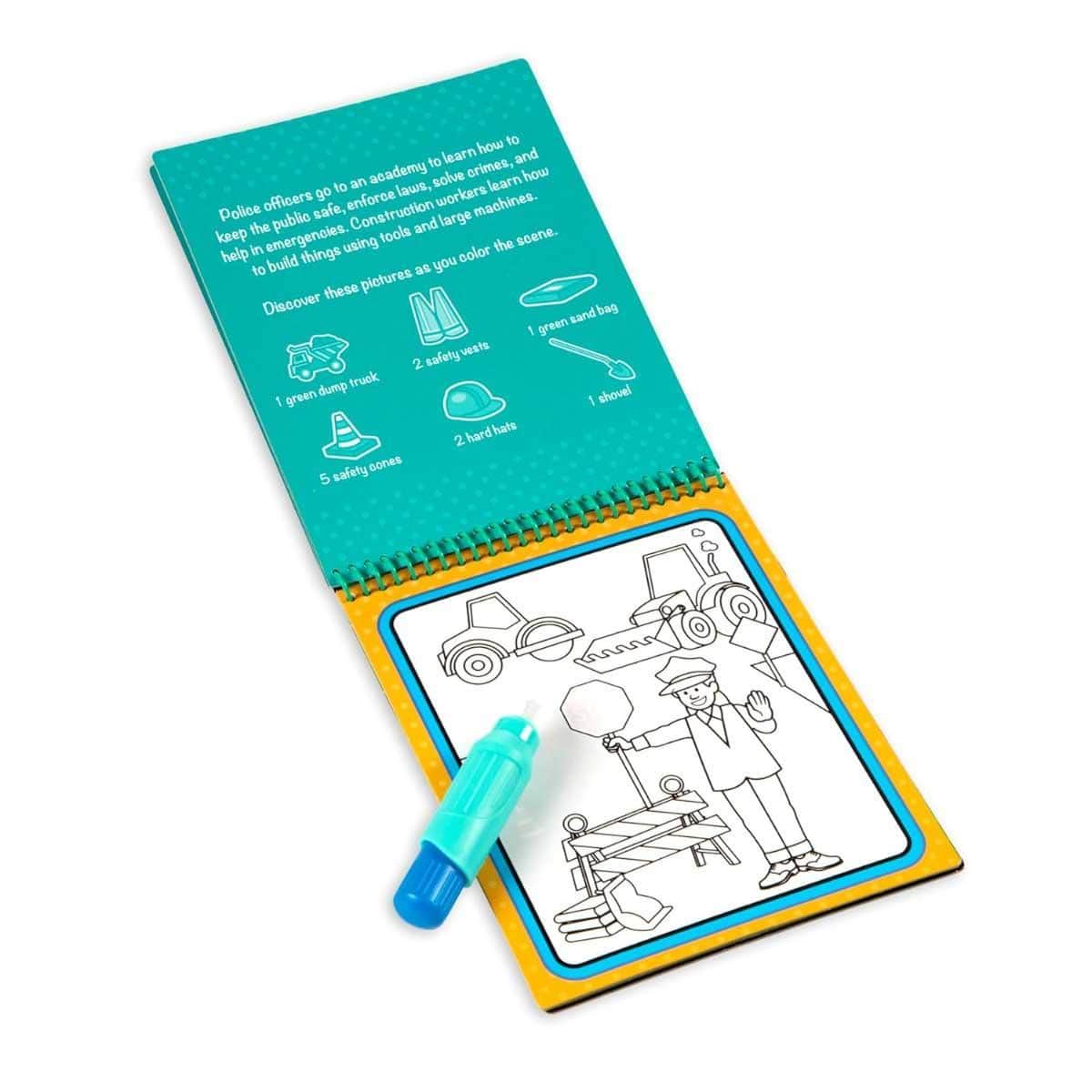 Melissa & Doug Occupations Reusable Water-Reveal Activity Pad Unisex, 3-4 Years