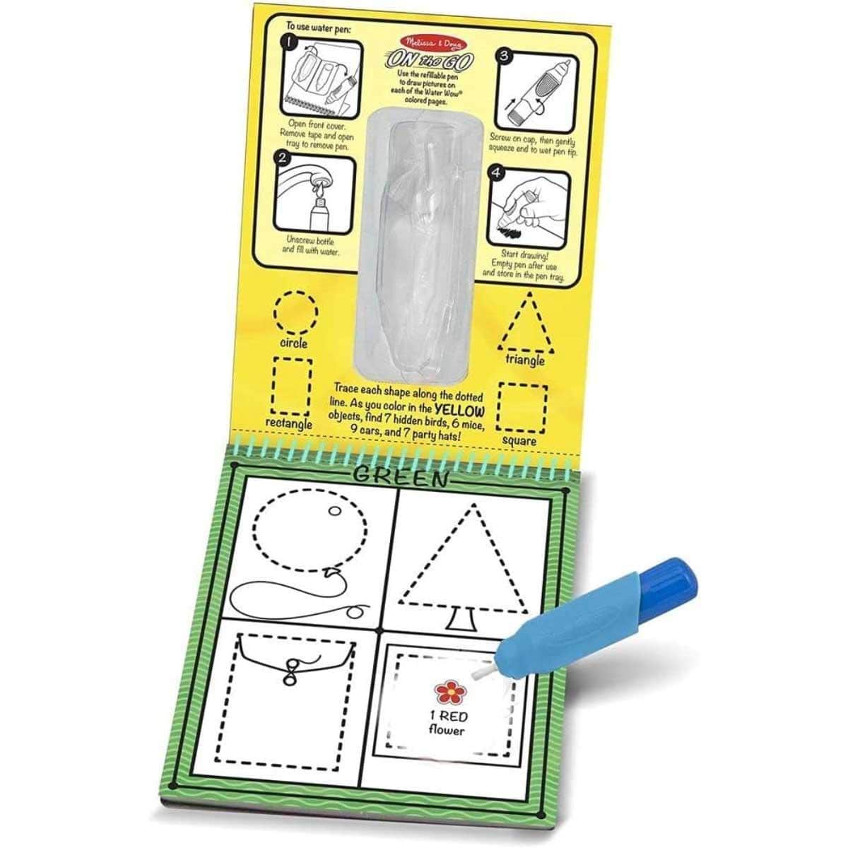 Melissa & Doug On the Go Water Wow! Reusable Water-Reveal Activity Pad Unisex, 3-4 Years