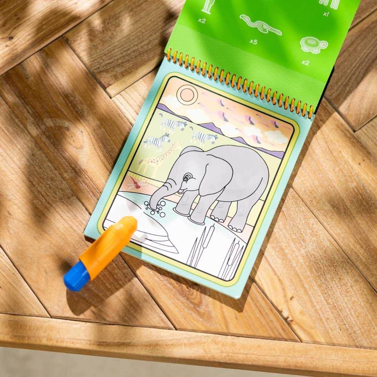 Melissa & Doug Safari On the Go Water Wow! Reusable Water-Reveal Activity Pad Unisex, 3-4 Years