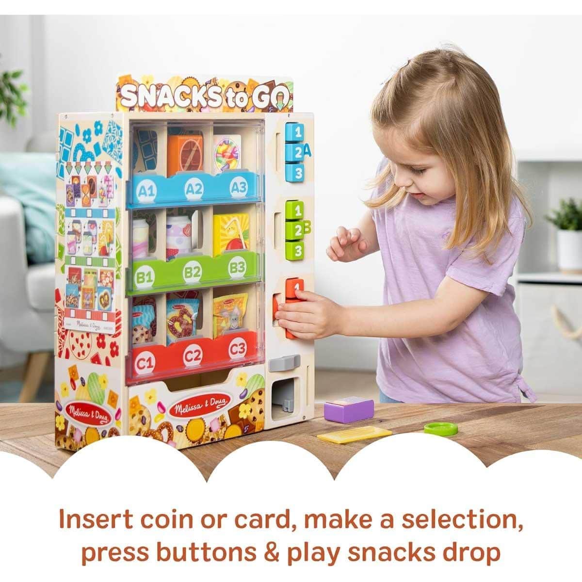 Melissa & Doug Sort Stock & Select Wooden Vending Machine Playset Unisex, 3-4 Years