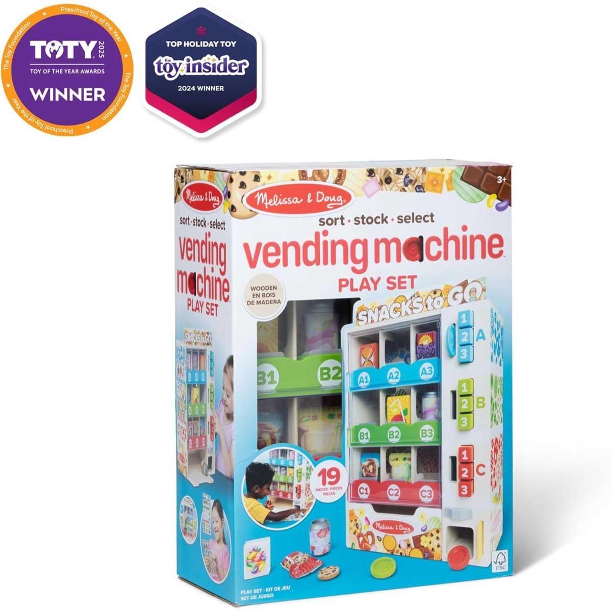 ميليسا آند دوغ مجموعة لعب ماكينة بيع خشبية للفرز والتخزين والاختيار للجنسين، 3-4 سنوات