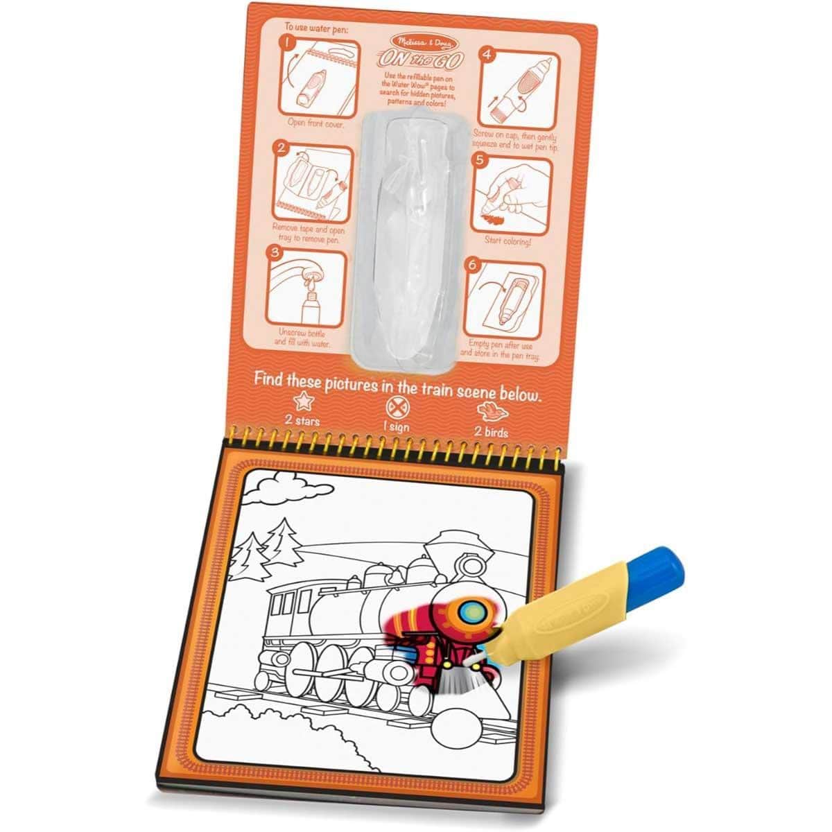 Melissa & Doug Vehicles Reusable Water-Reveal Activity Pad Unisex, 3-4 Years