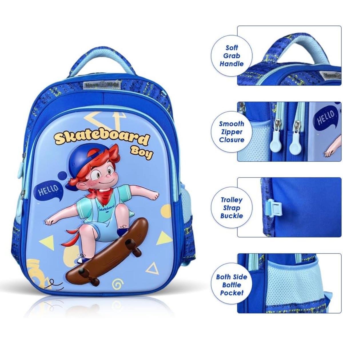 Nova Kids 16.5" Skater 3D School Bag with Trolley