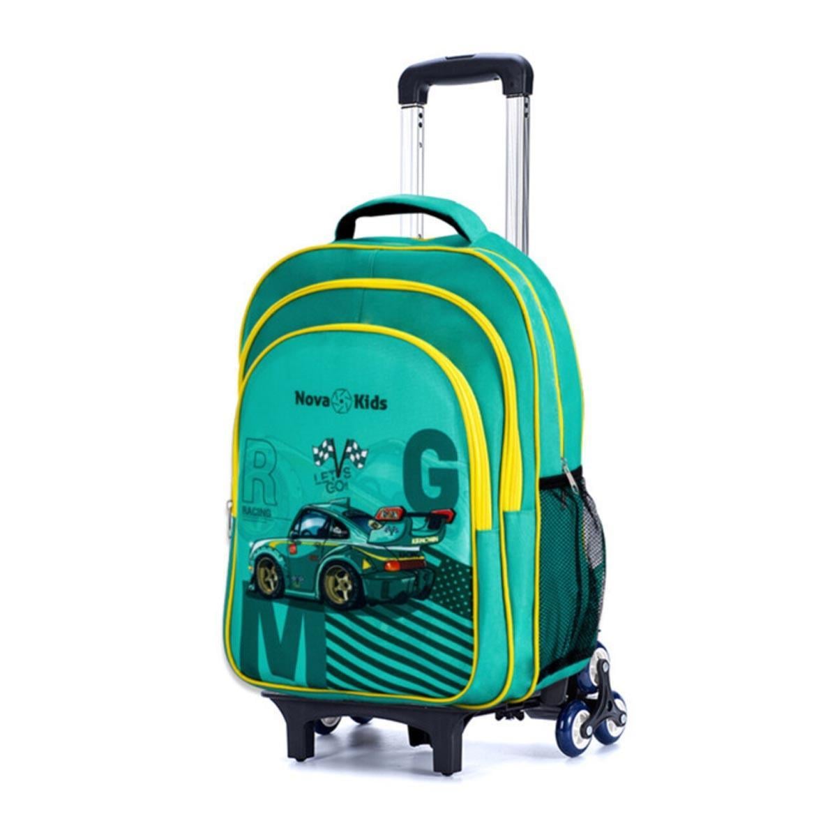 Nova Kids 16" Car Racing School Bag with Trolley