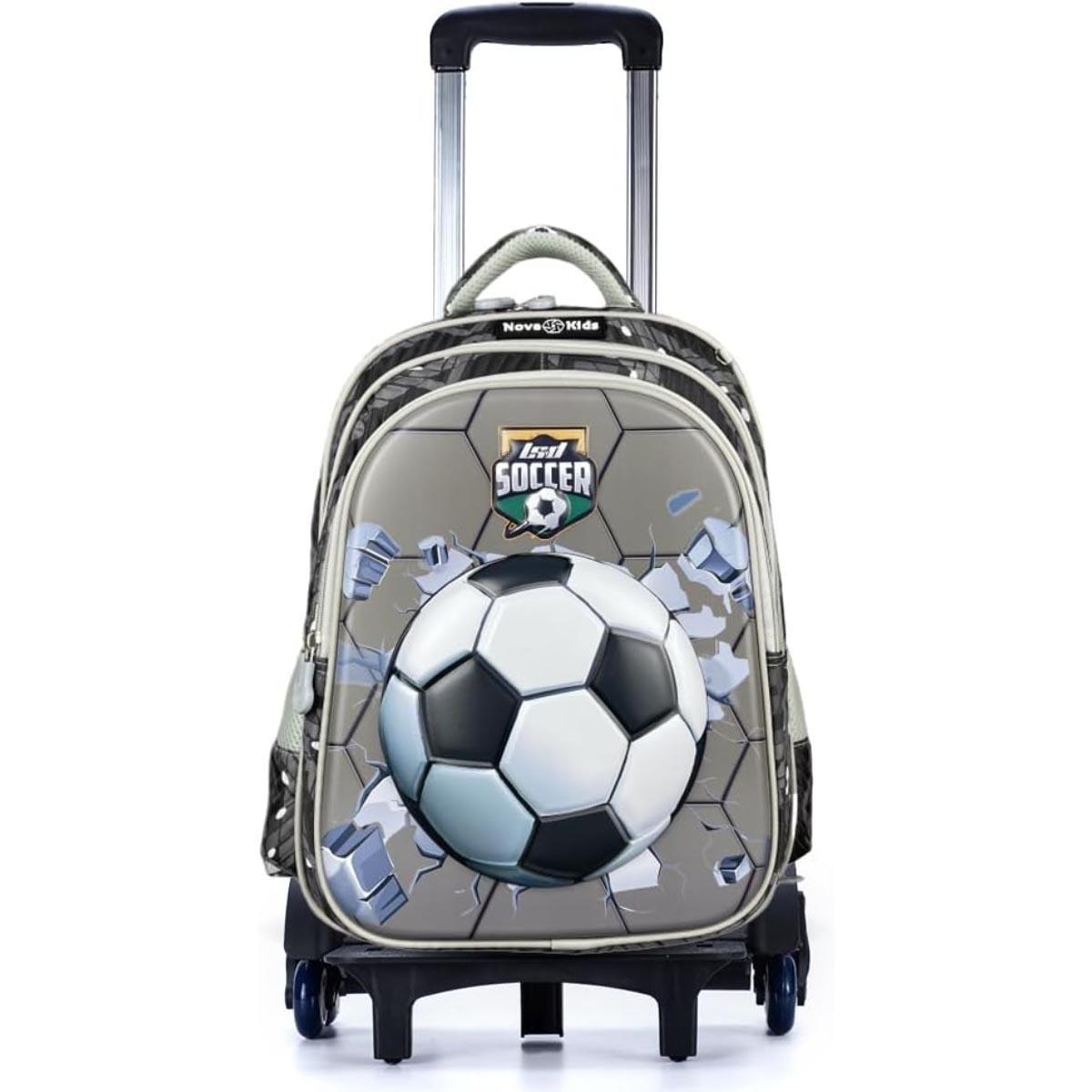 Nova Kids Soccer 3D School Bag with Trolley