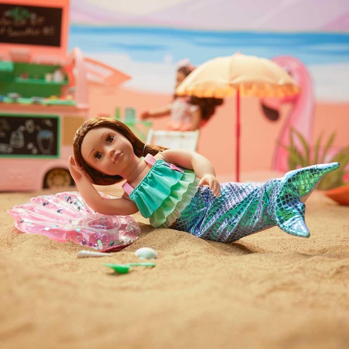 أور جينيريشن طقم ملابس سباحة حورية البحر ديلوكس للبنات، 3-4 سنوات