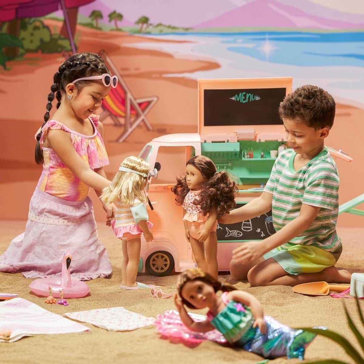 أور جينيريشن طقم ملابس سباحة حورية البحر ديلوكس للبنات، 3-4 سنوات