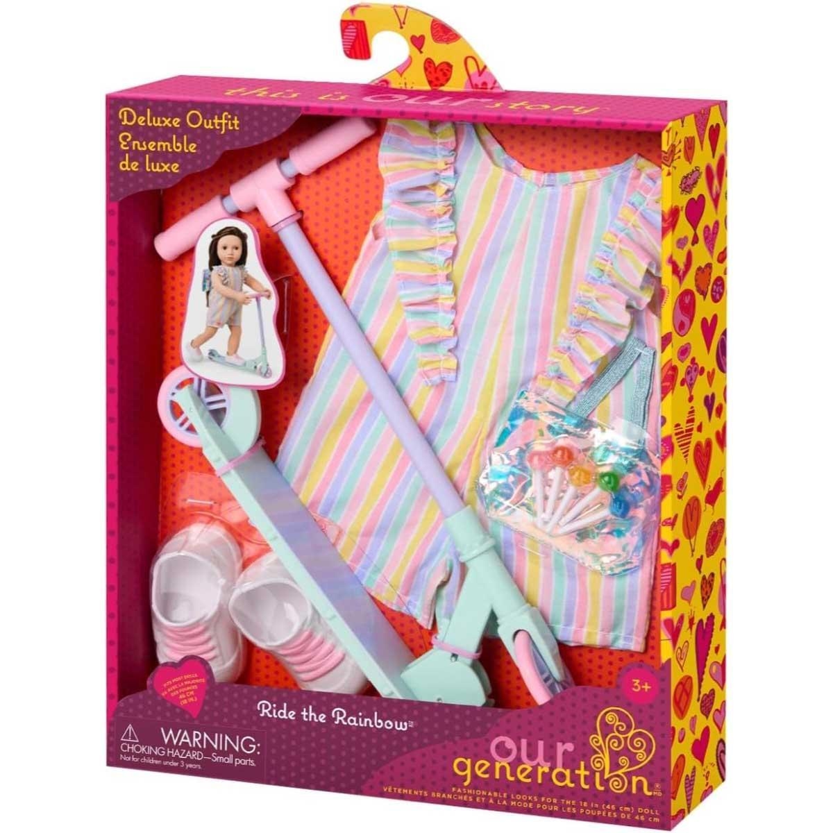 أور جينيريشن سكوتر ديلوكس مع طقم ملابس المصاصة للبنات، 3-4 سنوات