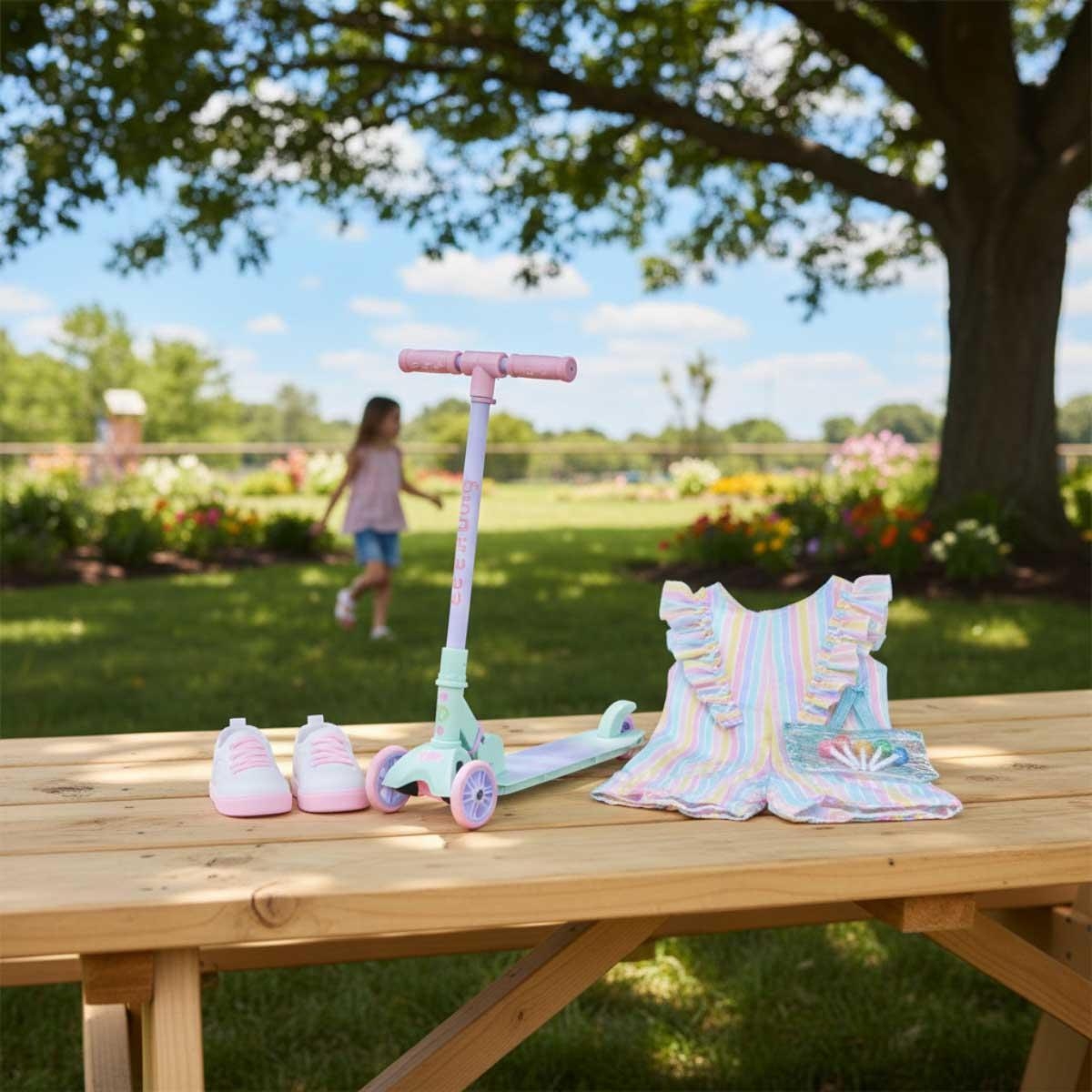 أور جينيريشن سكوتر ديلوكس مع طقم ملابس المصاصة للبنات، 3-4 سنوات