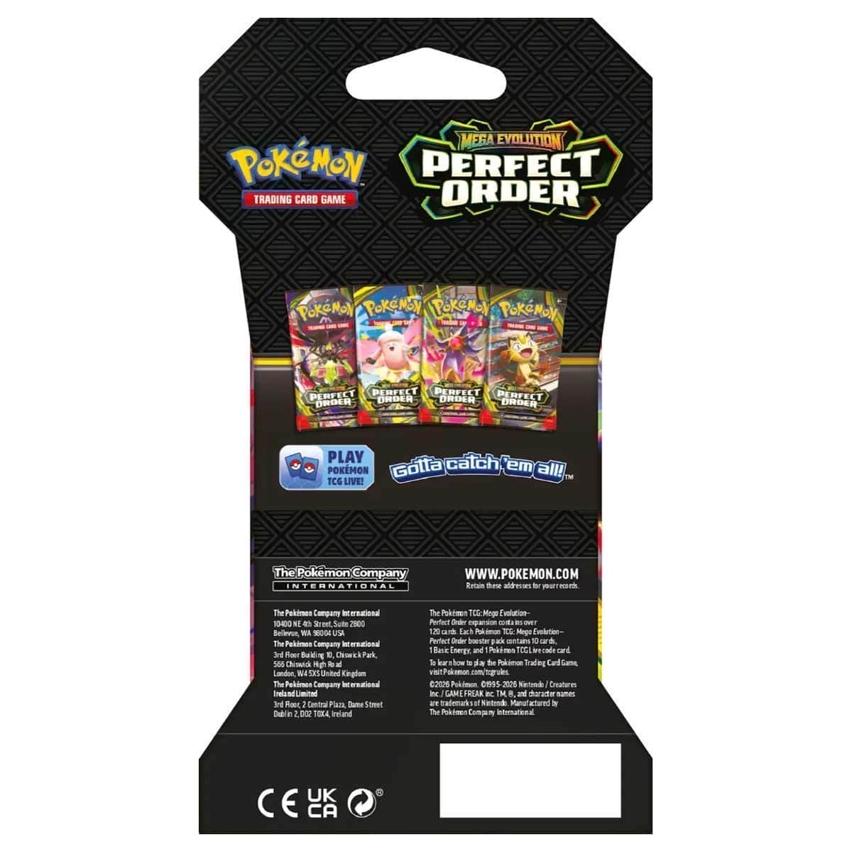 Pokemon TCG ME 03 Perfect Order Assorted Sleeved Booster Pack Unisex, 6-8 Years