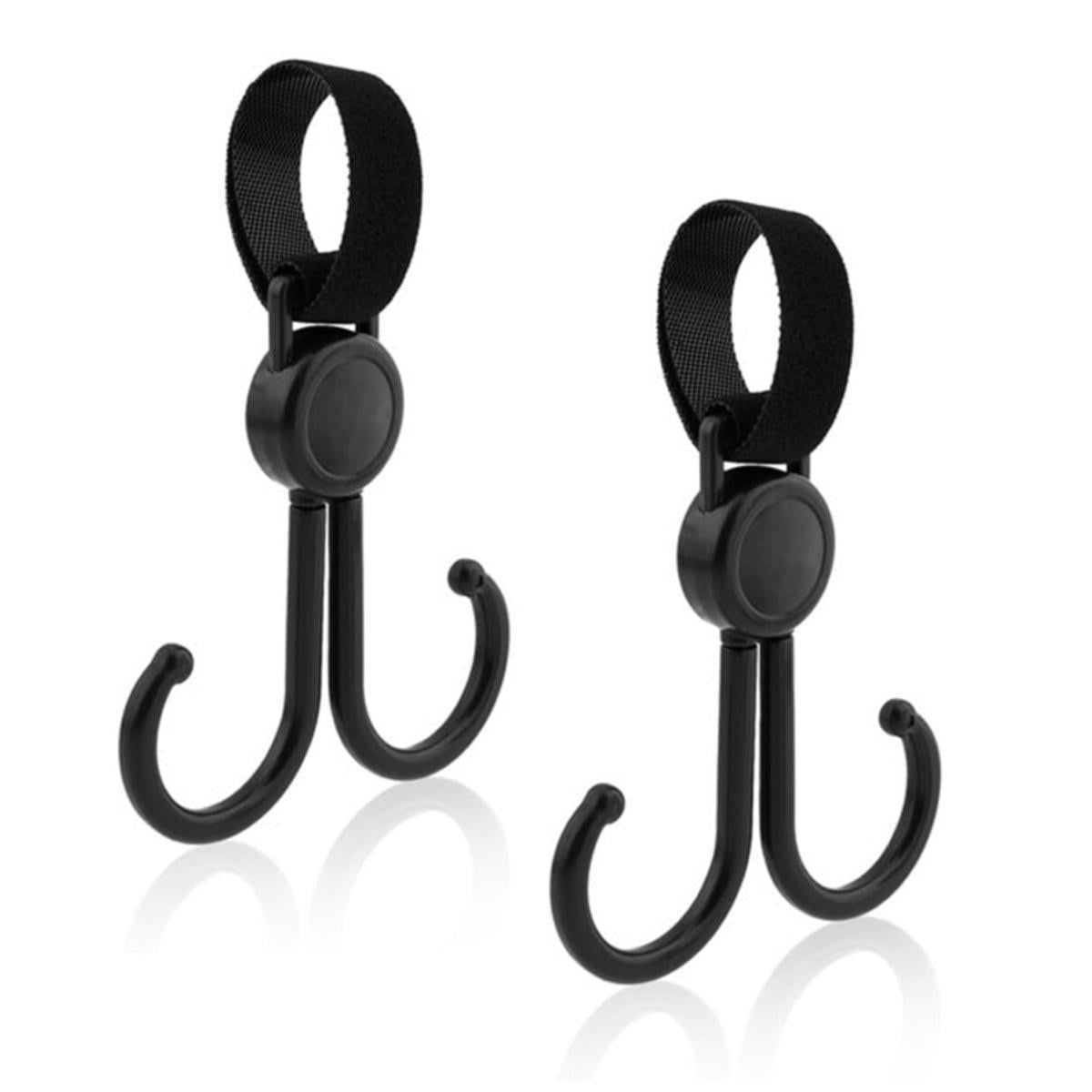 Sunveno 2-Piece 360掳 Rotatable & Adjustable Universal Stroller Hook Set