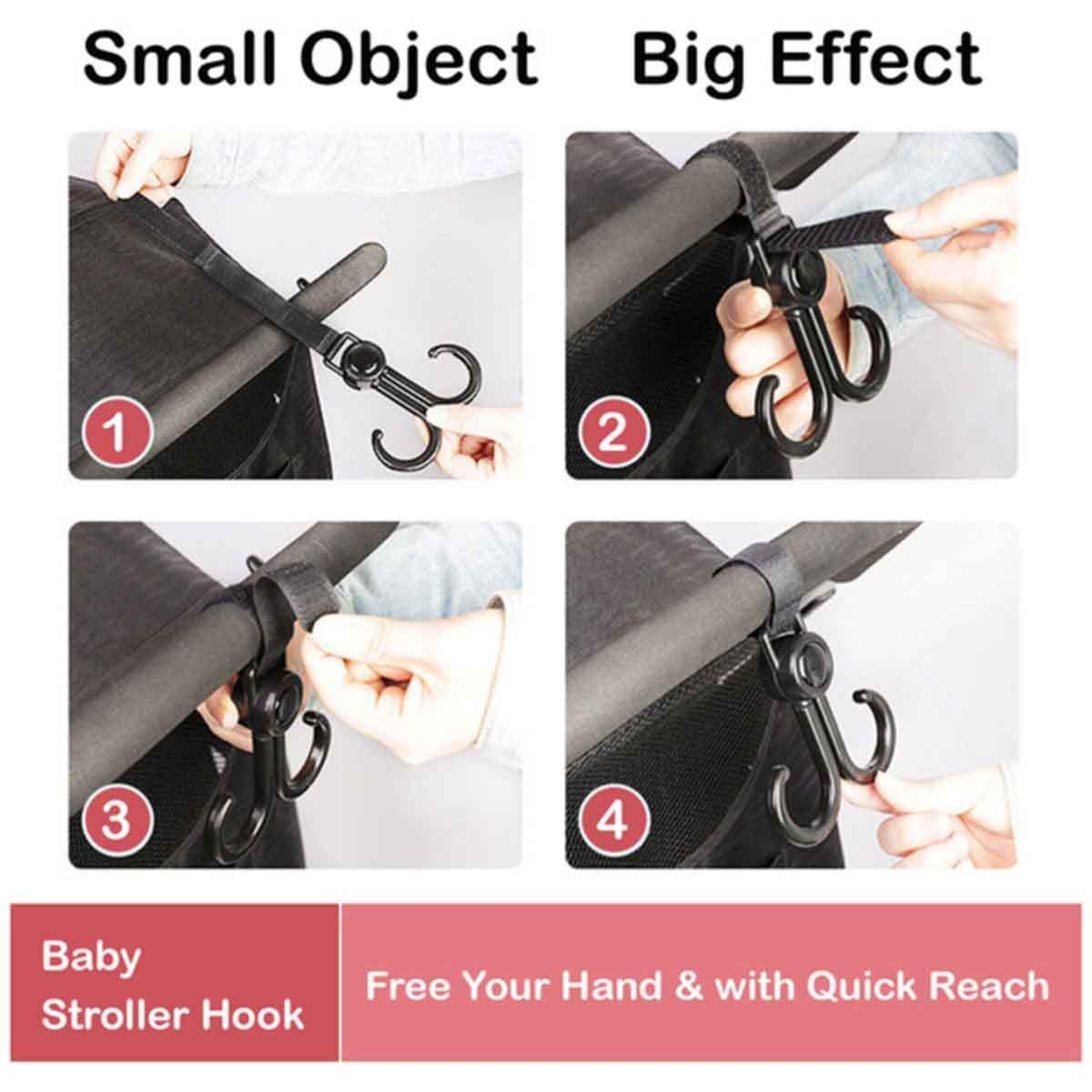 طقم خطافات عربة أطفال عالمية قابلة للدوران والتعديل بزاوية 360 درجة من قطعتين من صنڤينو