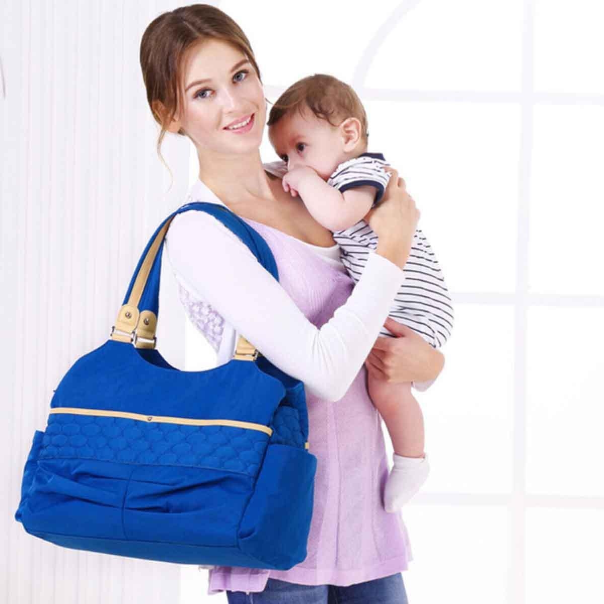 حقيبة حمل حفاضات عصرية زرقاء من صنڤينو