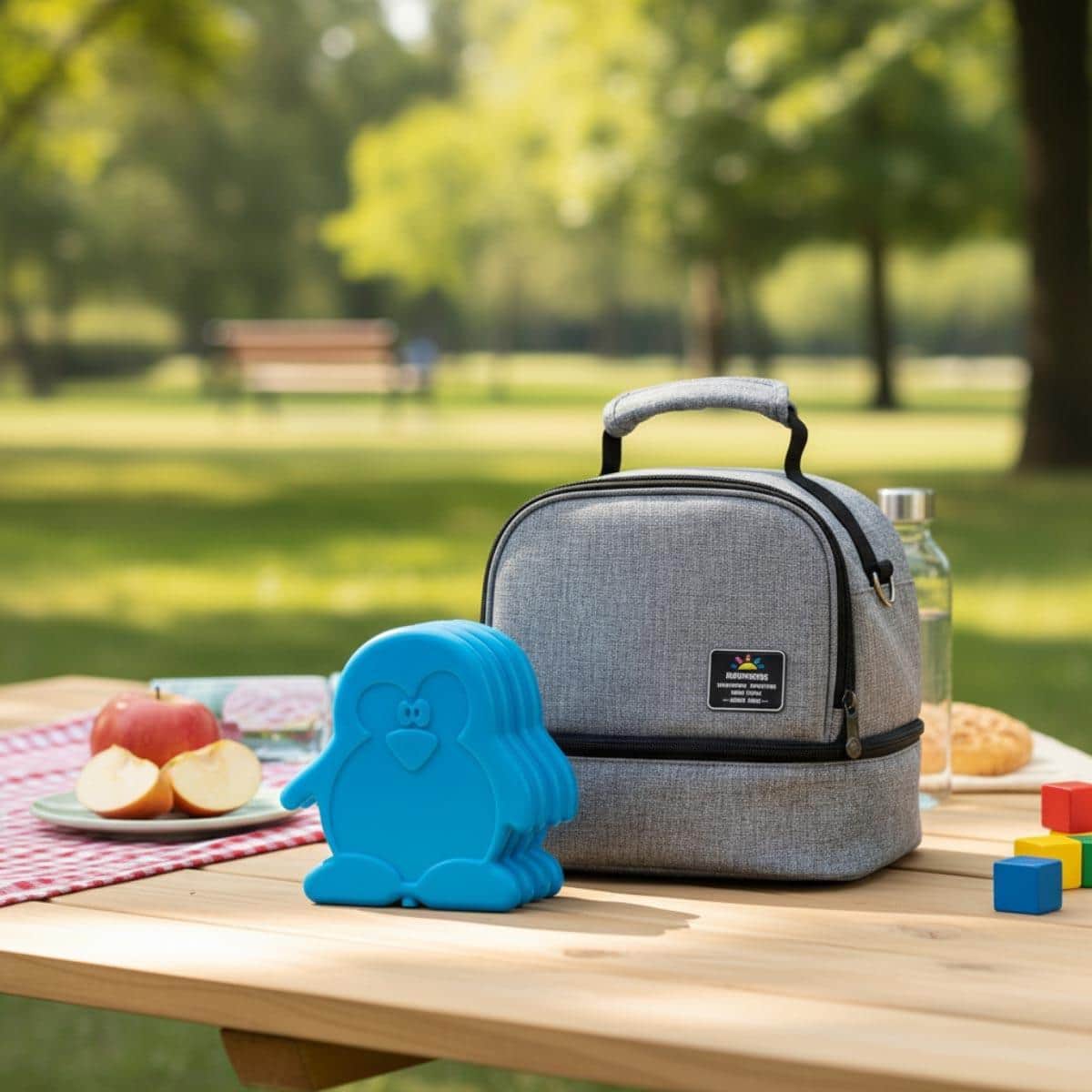 Sunveno Insulated Lunch Bag with Penguin Ice Pack Set