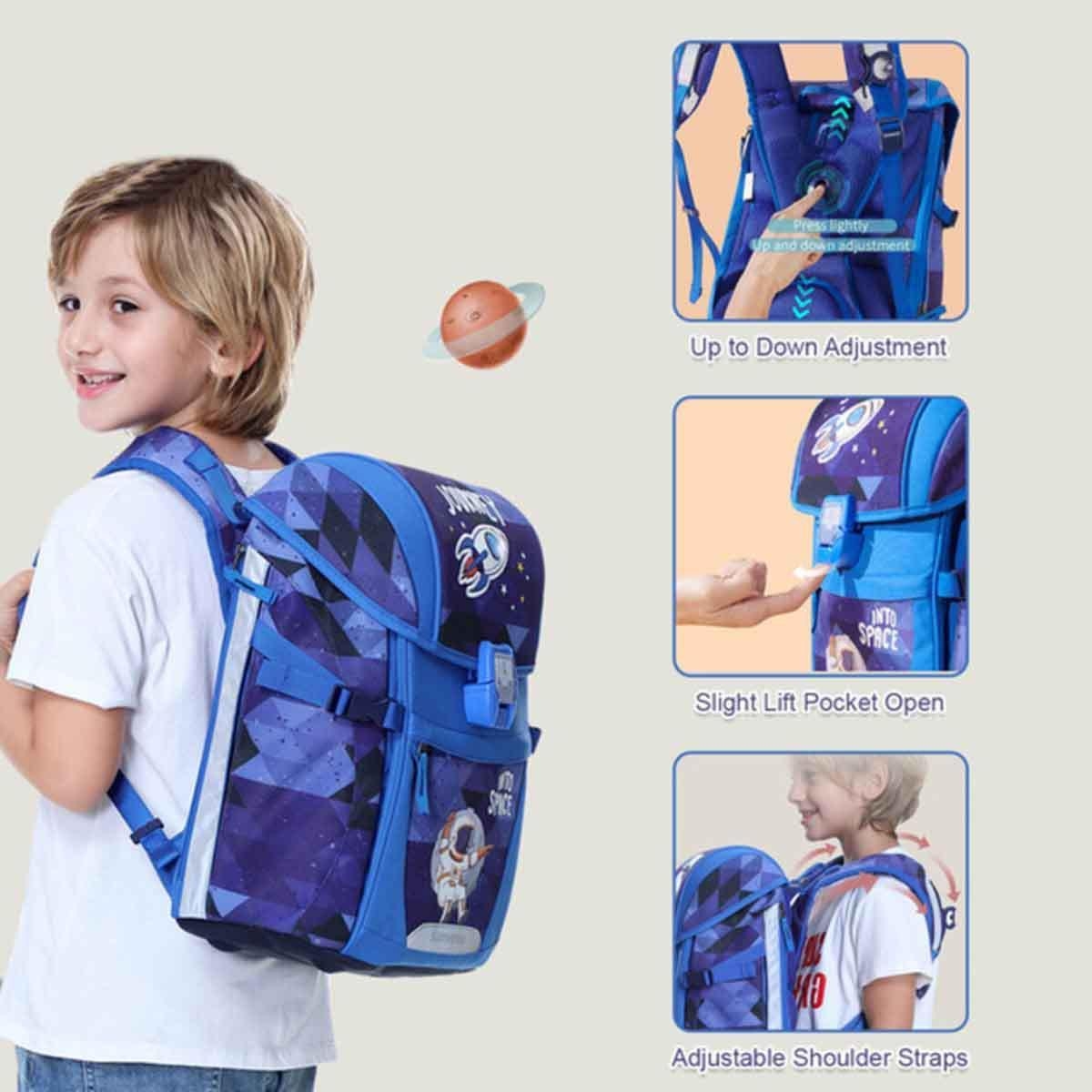 حقيبة مدرسية مريحة من صنڤينو سبيس، للجنسين، 3-4 سنوات