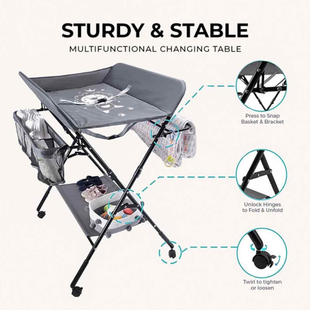 Teknum 4-in-1 Diaper Changing Table Organizer Toddler, 0-2 Years
