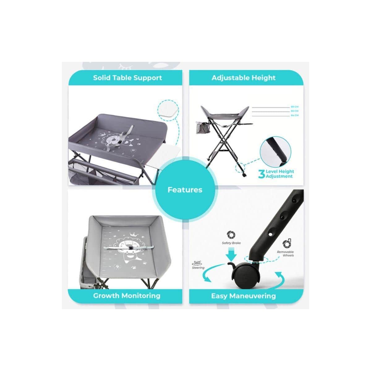 Teknum 4-in-1 Diaper Changing Table Organizer Toddler, 0-2 Years