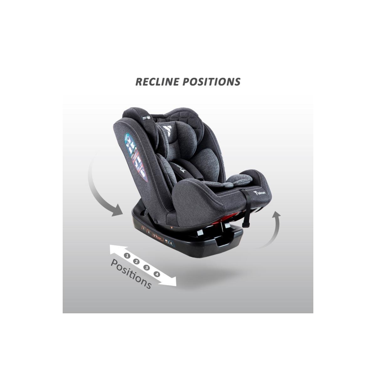 مقعد سيارة تيكنوم إيفولف 2 باللون الرمادي الداكن مع حقيبة يدوية لحفاضات الأطفال الصغار، من عمر 0 إلى سنتين