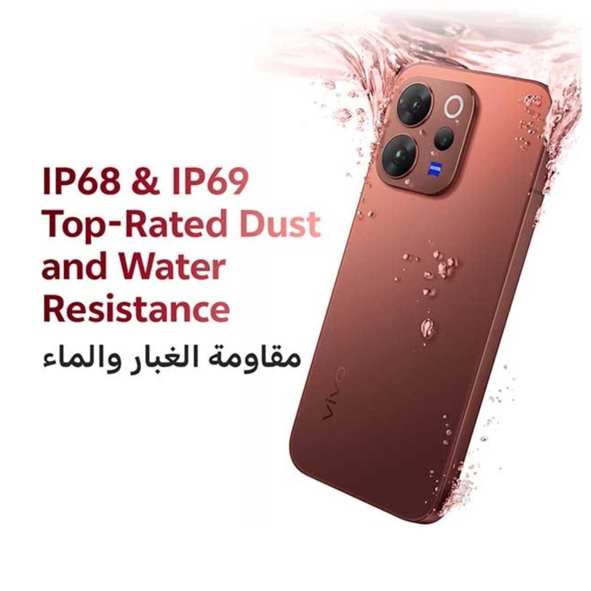 فيفو V70 5G (رام 12 جيجابايت، سعة 256 جيجابايت)، إصدار السعودية - بني خشب الصندل مع باقة سماعات TWS + نيكباند + شاحن + حافظة حماية