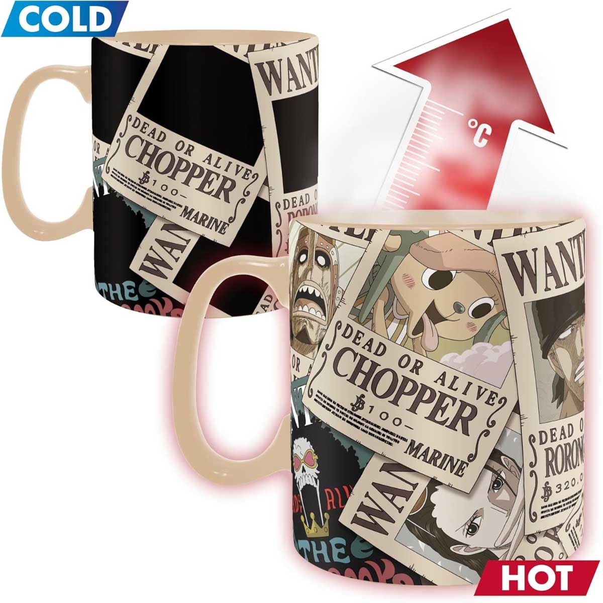 ABYstyle 460ml One Piece Wanted Heat Changing Mug