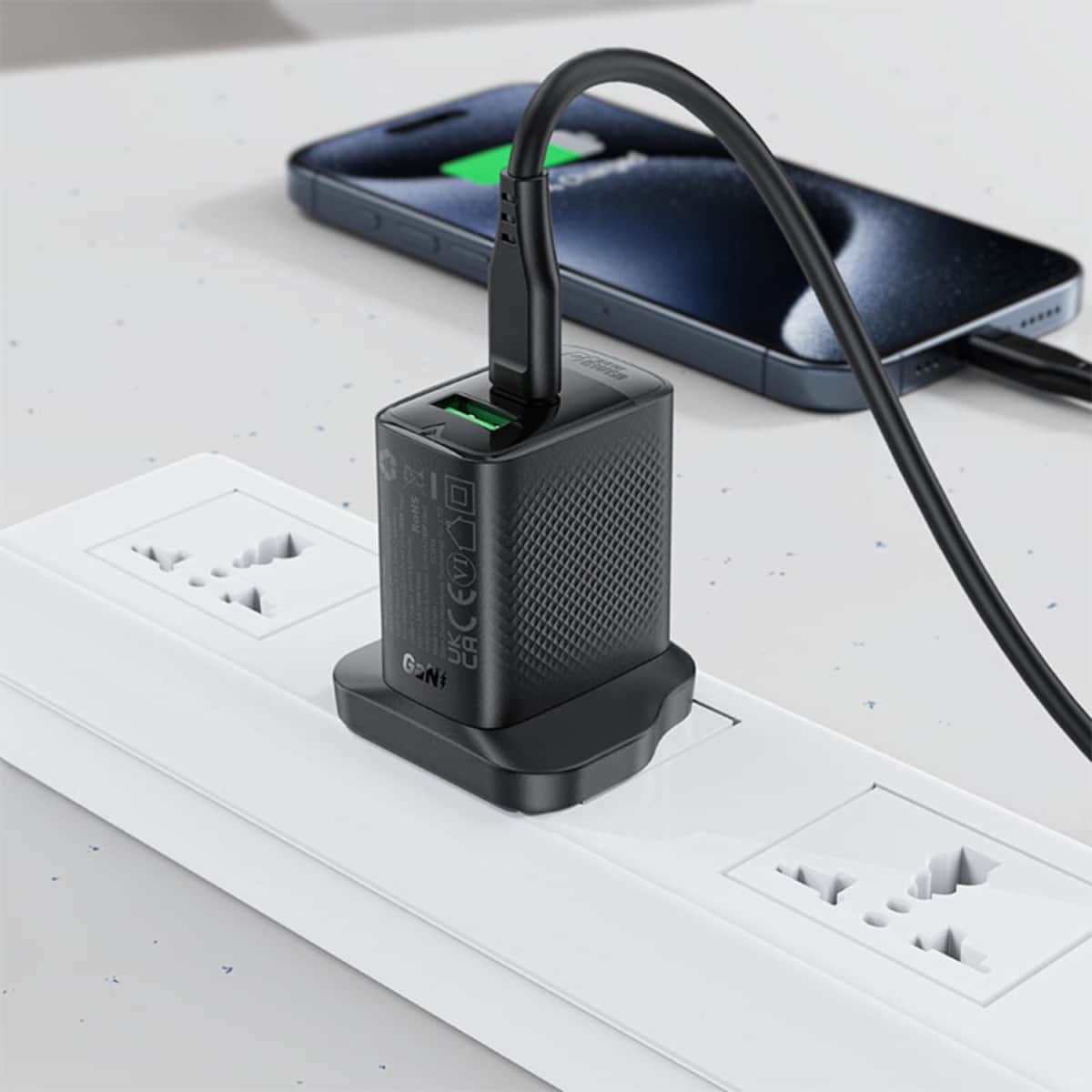 Acefast A79 20W Dual Port USB-C/USB-A GaN Wall Charger (UK)