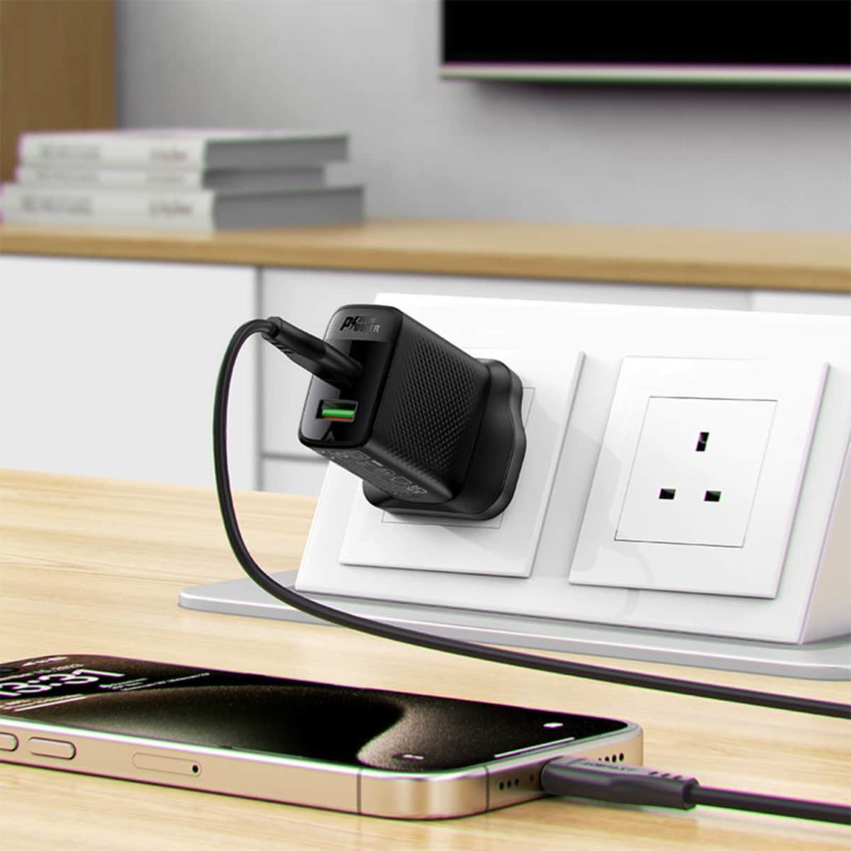 Acefast A99 30W Dual Port USB-C/USB-A GaN Wall Charger (UK)