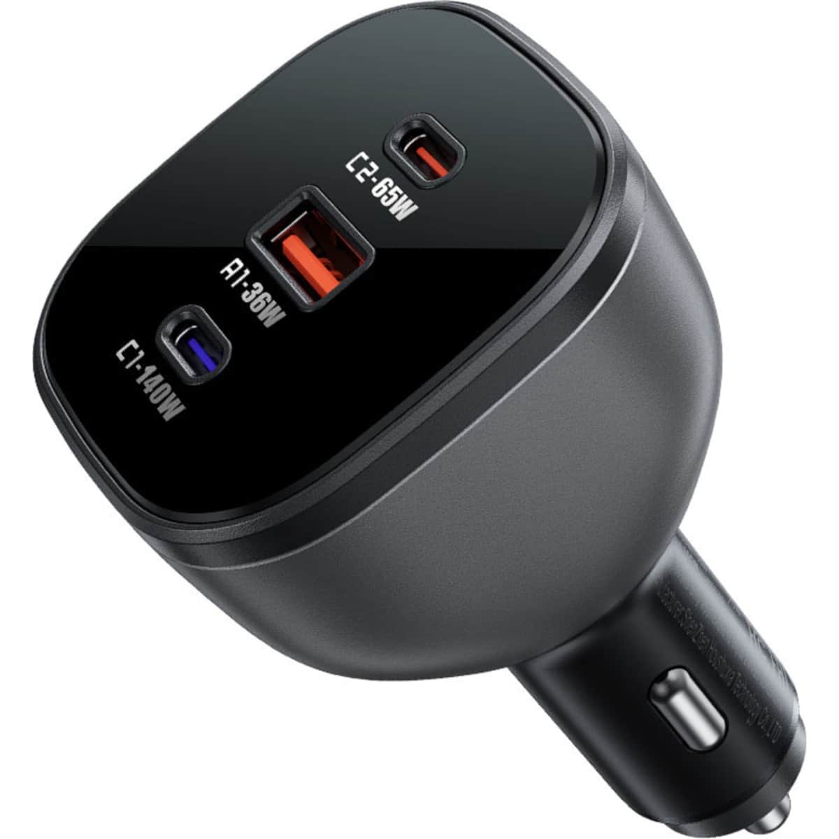 Acefast Black B14 165W 3-Port Car Charger