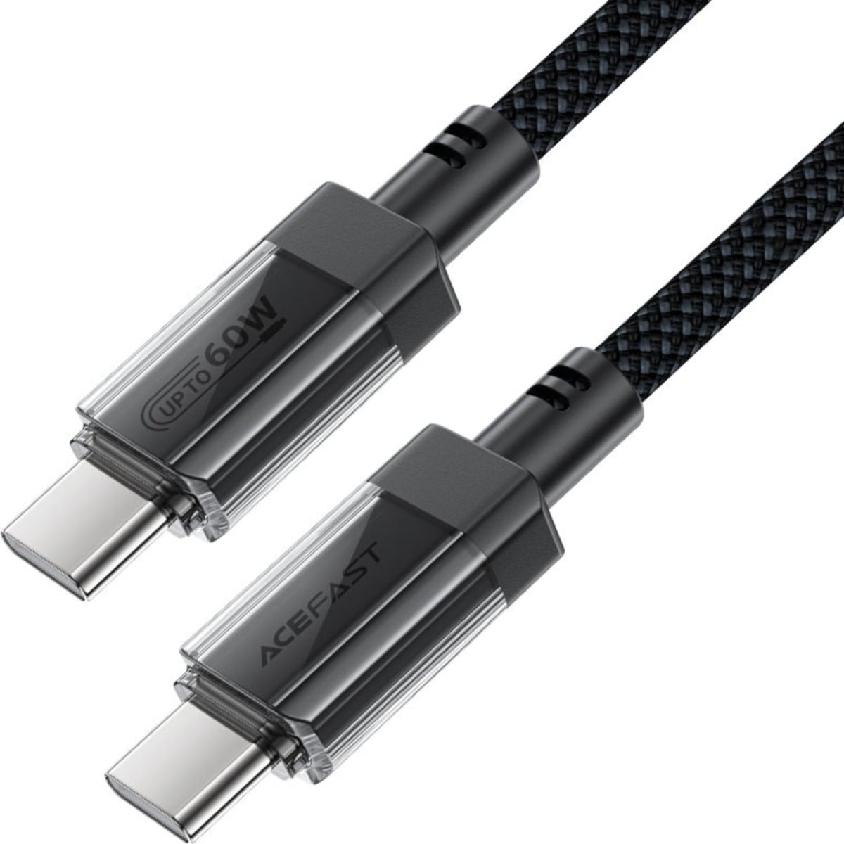 ايسفاست C12-03 كابل شفاف USB-C إلى USB-C - أسود