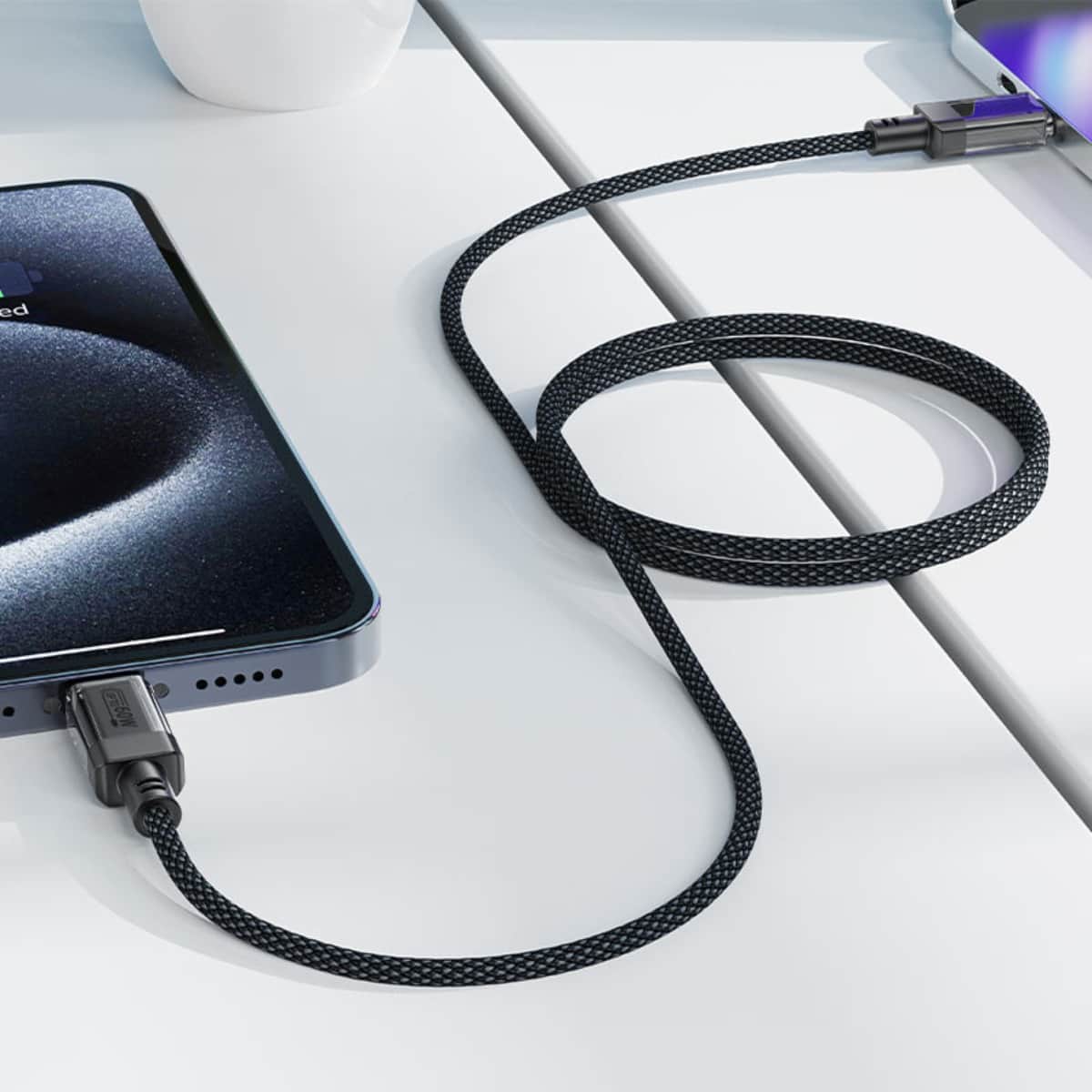 Acefast Black C12-03 Transparent USB-C to USB-C Cable
