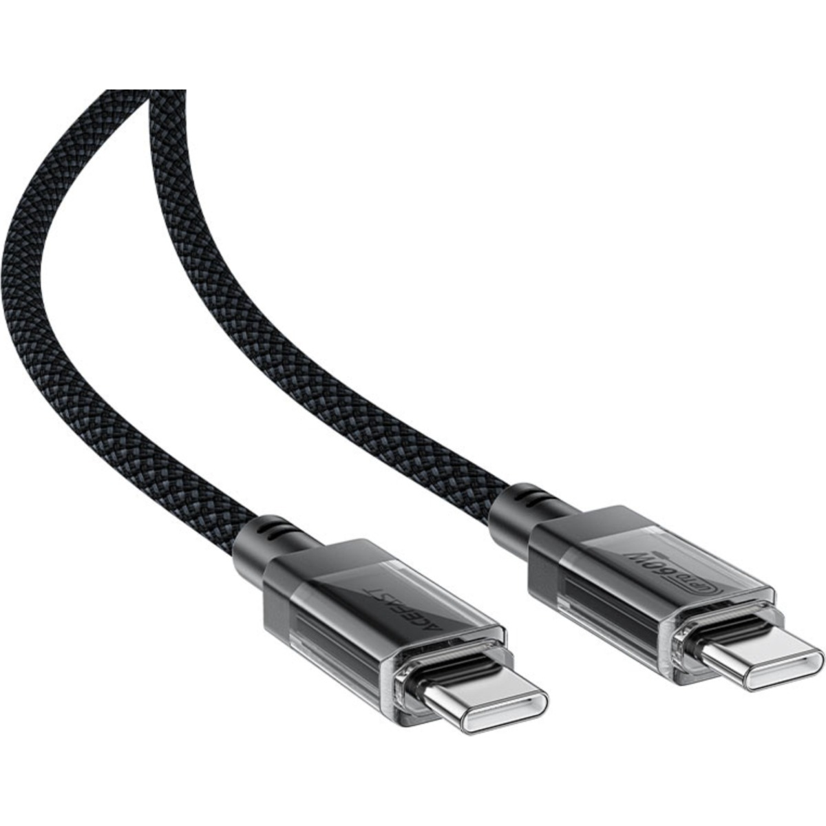 ايسفاست C12-03 كابل شفاف USB-C إلى USB-C - أسود