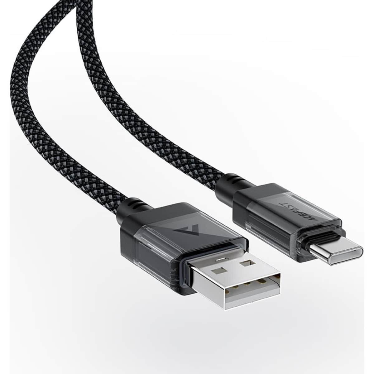 Acefast Black C12-04 Transparent USB-A to USB-C Cable