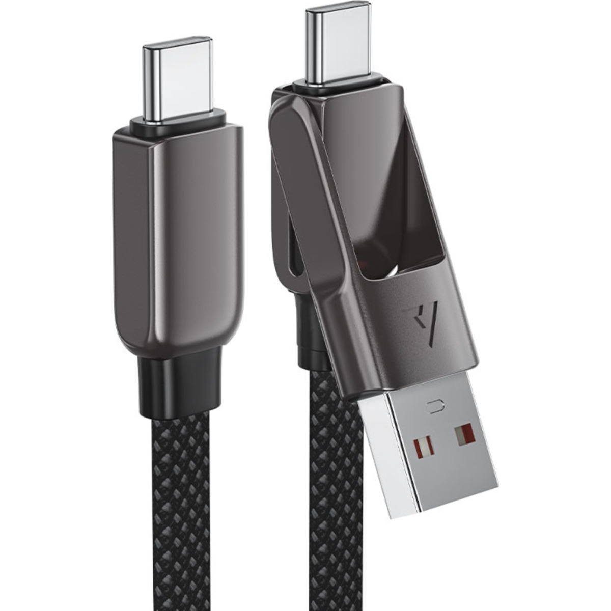 ايسفاست C13-04 كابل من سبيكة الزنك USB-A وUSB-C إلى USB-C - أسود