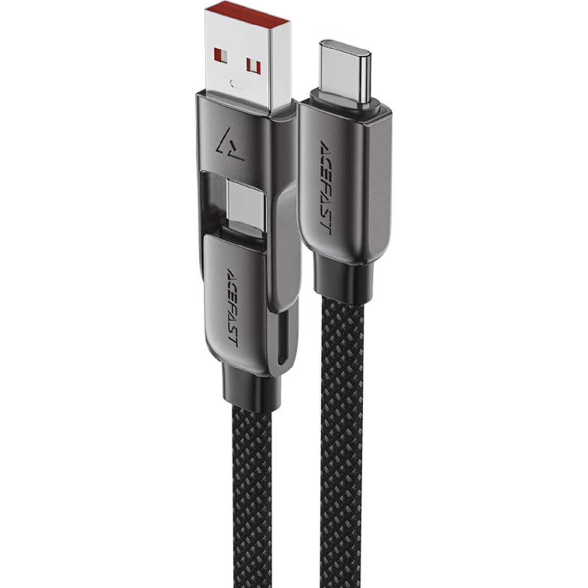ايسفاست C13-05 كابل قصير من سبيكة الزنك USB-A وUSB-C إلى USB-C - أسود