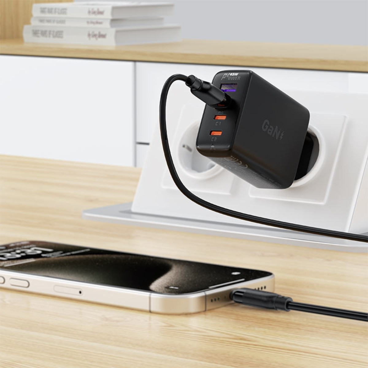 ايسفاست C16-04 كابل من المطاط الحراري TPE بمنفذ USB-A إلى USB-C - أسود