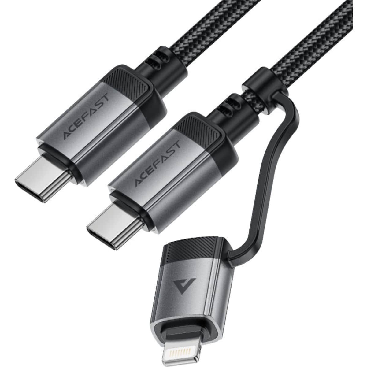 Acefast Black C20-01 USB-C to USB-C & Lightning Cable