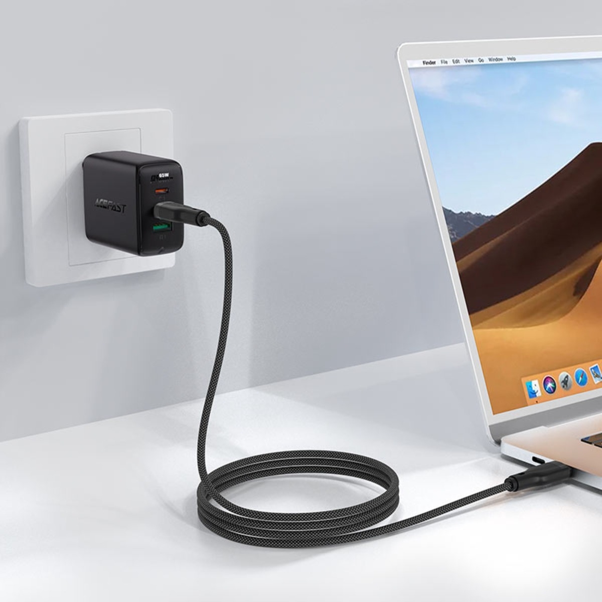 ايسفاست C8-03 كابل USB-C إلى USB-C - أسود