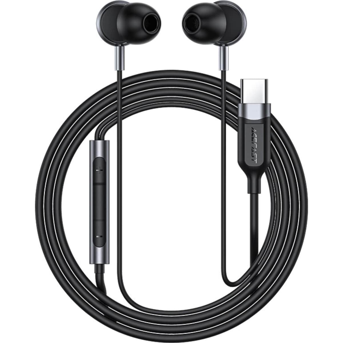 Acefast Black L6 USB-C In-Ear Wired Earphones
