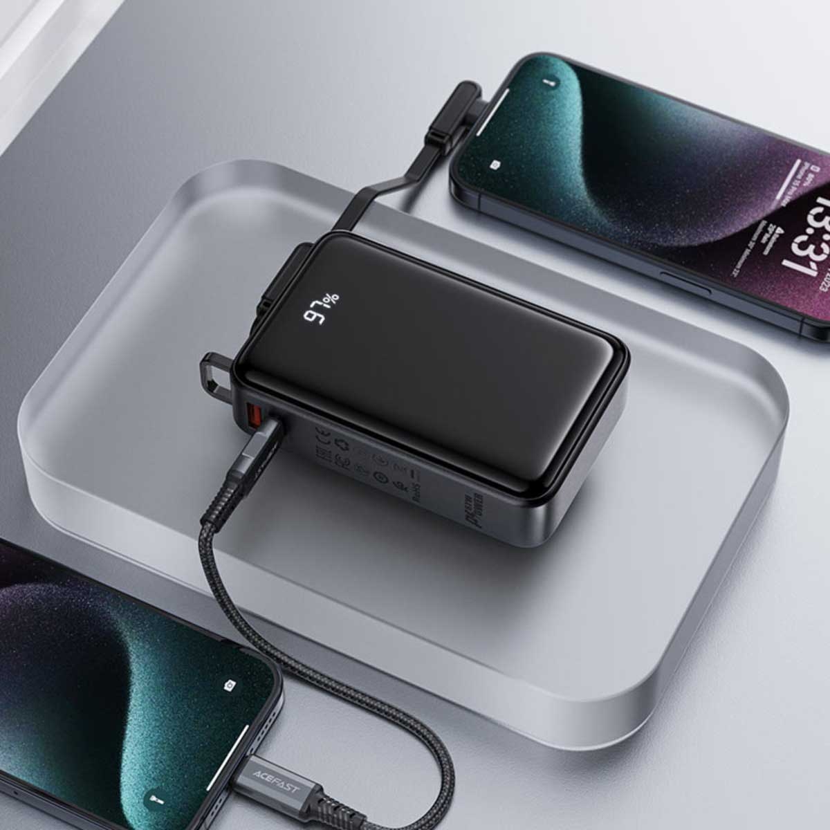 ايسفاست M4 باور بانك بسعة 20000mAh وقدرة 67W - أسود