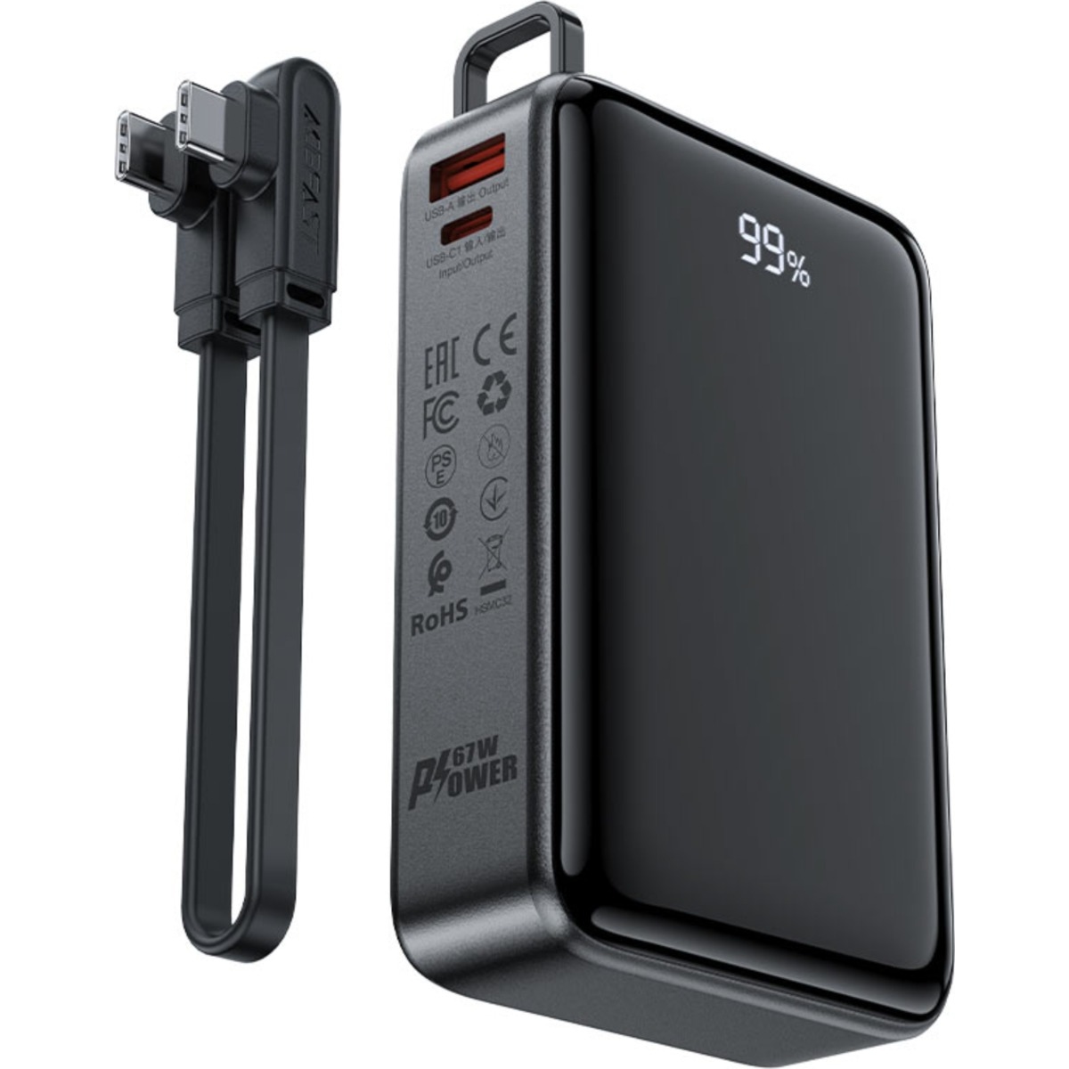 ايسفاست M4 باور بانك بسعة 20000mAh وقدرة 67W - أسود