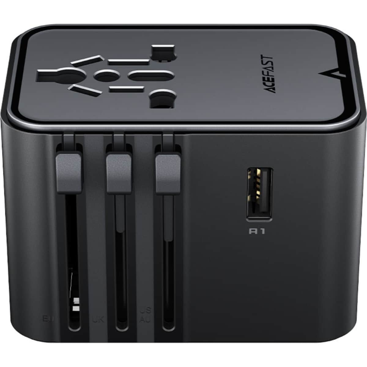 Acefast Black Z8 45W 5-Port 3C2A GaN Universal Adapter