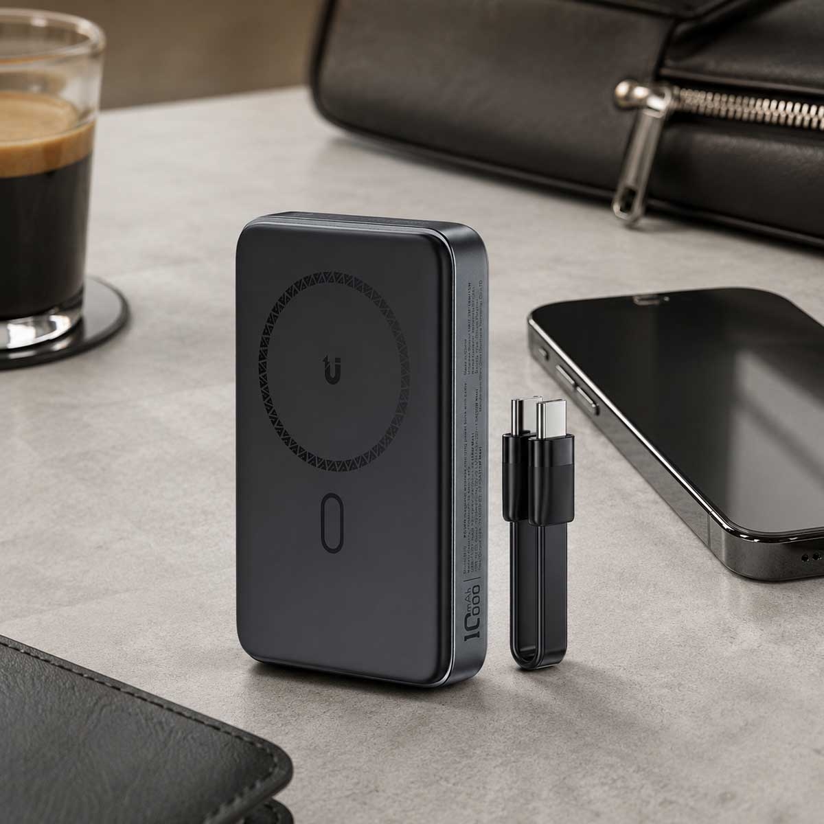 ايسفاست M10 باور بانك لاسلكي مغناطيسي بسعة 10000mAh وقدرة 30W مع كابل قابل للسحب