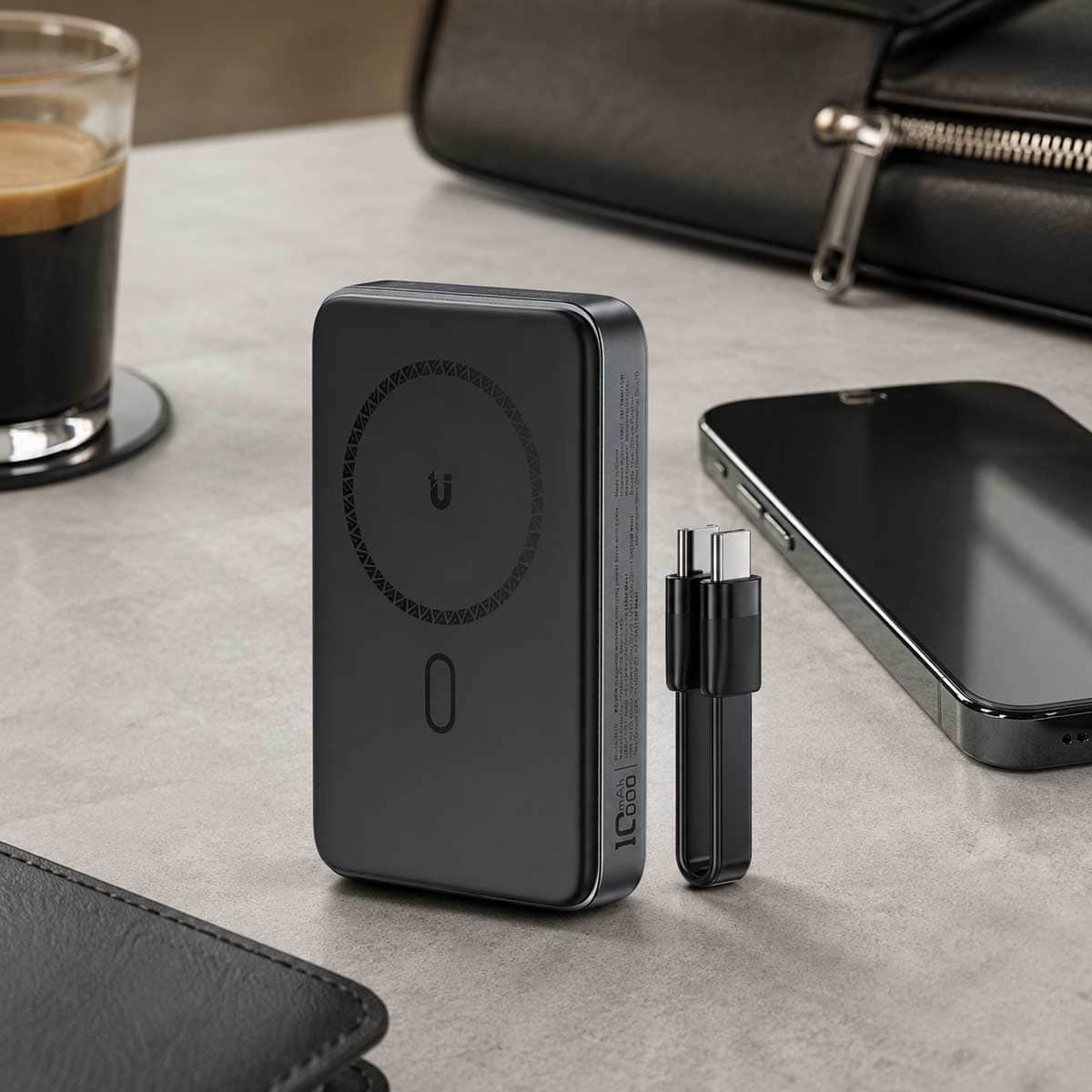 ايسفاست M10 باور بانك لاسلكي مغناطيسي بسعة 10000mAh وقدرة 30W مع كابل قابل للسحب